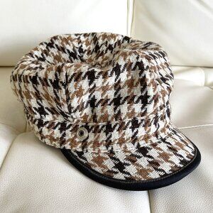 Vintage Wool Blend Houndstooth Cap